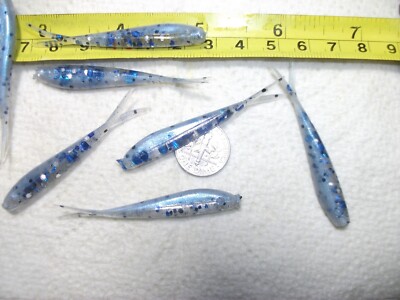 100-2 1/4'' CRAPPIE-PANFISH-SCENT-MINNOW-JIGS-SOFT GRUBS-lures-split tails-flukes