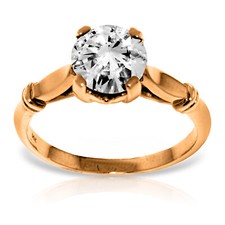 18K Gold Solitaire Ring with 1.0 CT Natural Diamond, SI3 Clarity, F-G Color