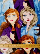 Fleece DISNEY'S FROZEN Printed Fabric - ANNA ELSA / 58" Wide / Sold by yard