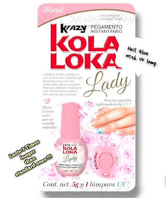 Fast Dry Nail Glue False Nail Tips Kola Loka Lady Lamp Pega Un̈as Pegamento 