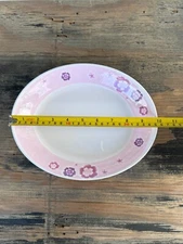 8" x 10" oval premium plastic melamine deep plate flower V228 (6-piece set)