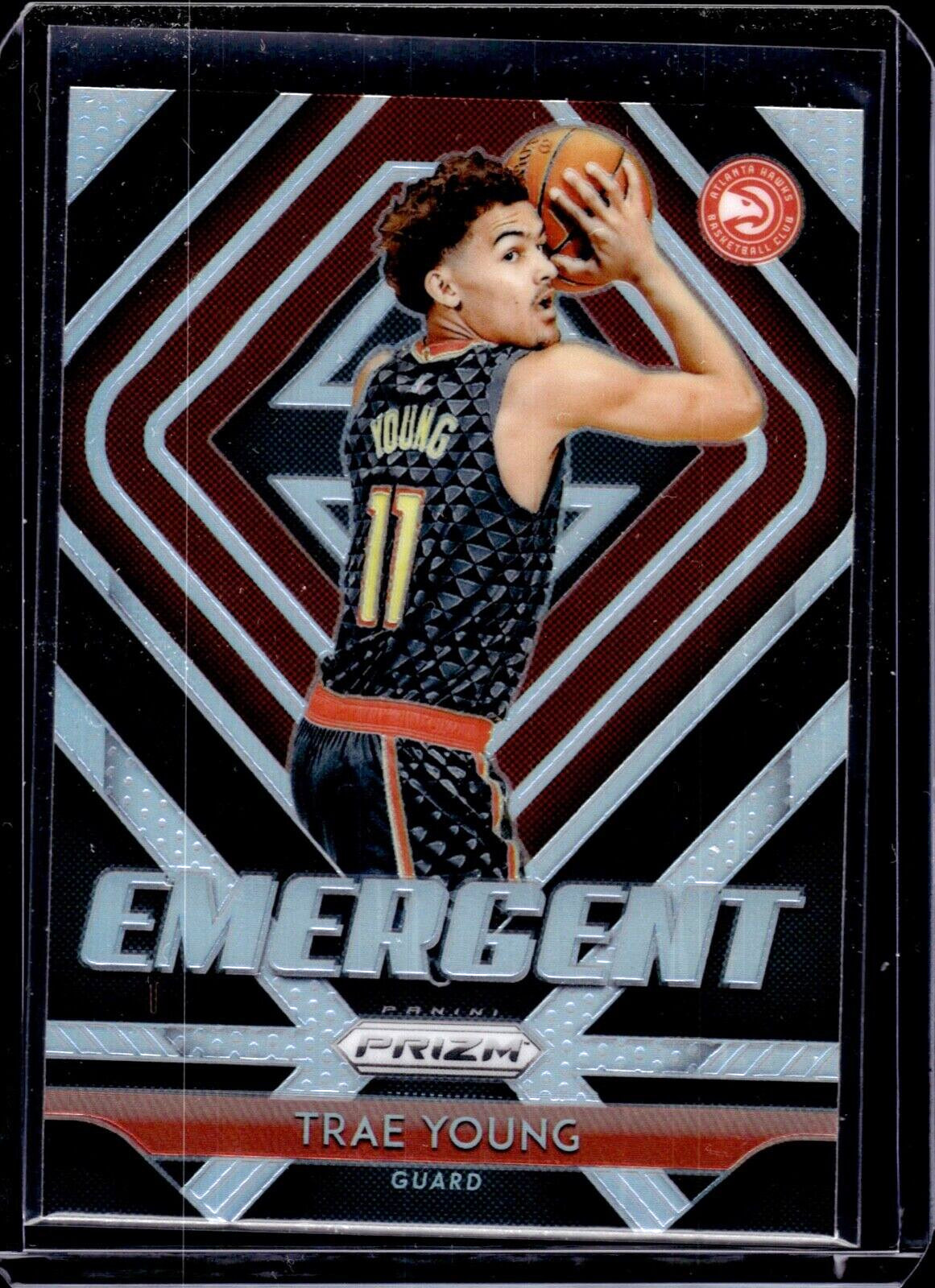 2018-19 Panini Prizm Trae Young Emergent Silver Rookie RC Hawks
