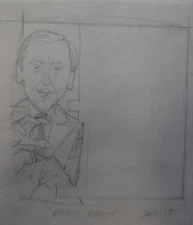 AL KILGORE pencil drawing DAVID FROST Journalist TV HOST writer AKd239