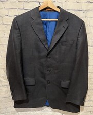 Michael Kors Suit Jacket Men Size 42 Long Navy Blue Wool/silk 3 Button Closure