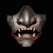 Demon Oni Samurai Noh Kabuki Prajna Devil Masks Hannya Half Face Mask Prop