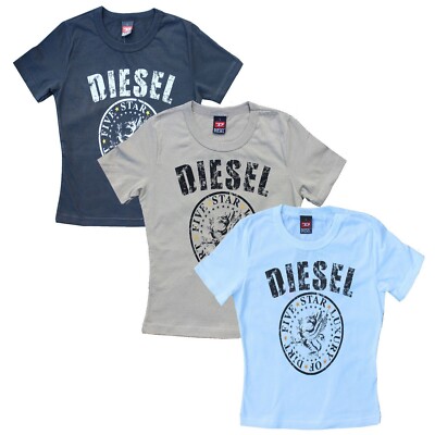 Mädchen DIESEL T-Shirt y2k Five Star Luxury of Dirt Tshirt Vintage Kind Alter 6-12