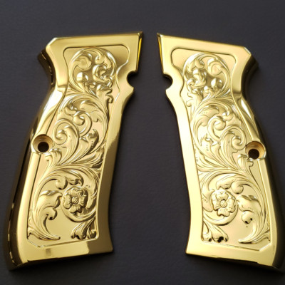 CZ 75 Full Size Gun Grips Scroll for Shadow 2 SP-01 75 B BD Tristar  SP1-6 Gold