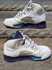 Nike Air Jordan 5 Retro White/Emerald-Grape Black Grape" 440888-108 Size 6Y