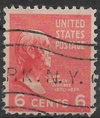 U.S.A. 1938  ''John Quincy Adams'' - 6c red orange  #811 (1)