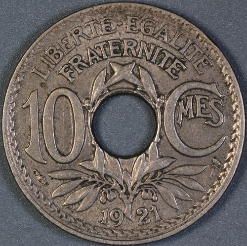 1921 FRANCE 10 CENTIMES EF-AU