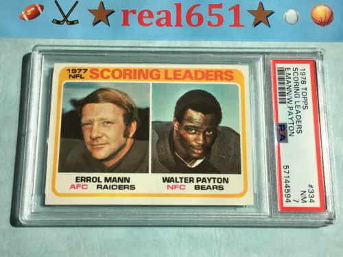 1978 Topps #334 WALTER PAYTON Scoring Leaders PSA 7 NM Pretty Sharp | HOF Bears