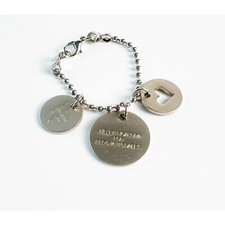 Helen Ficalora for Bloomingdale's Silver Tone Happy Love Heart Charm Keychain