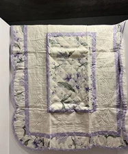 C and F Enterprise ￼￼￼￼ Standard Pillow Sham 21x27 Purple, White Green  vtg