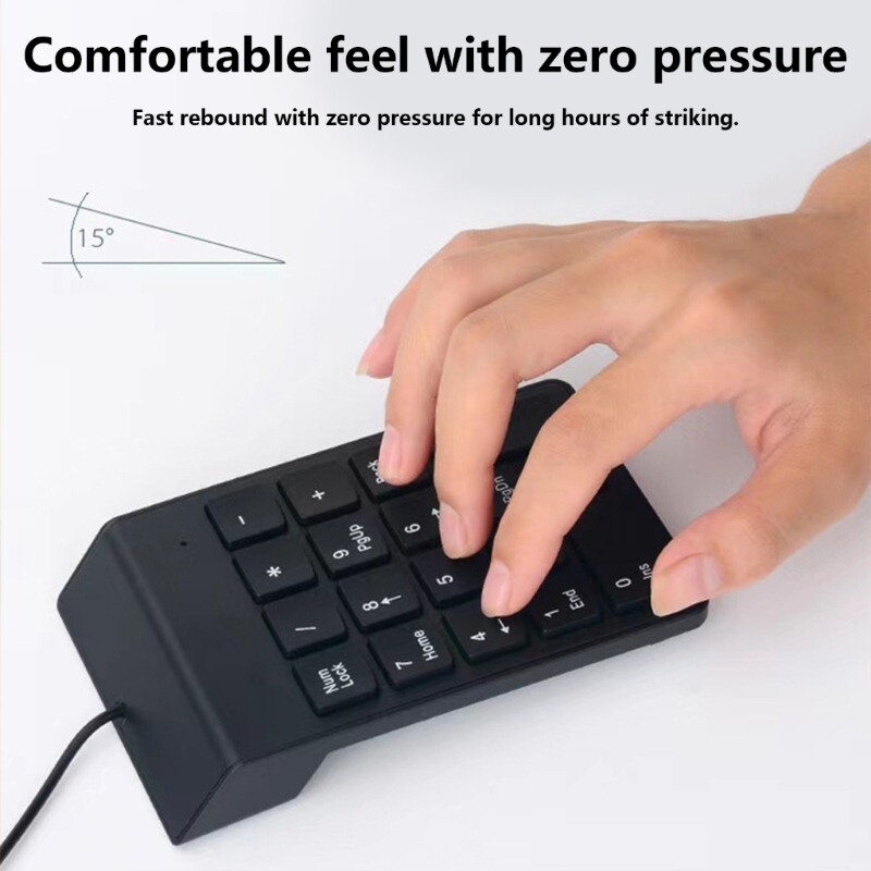 Ergonomic USB Numeric Keypad with Multimedia Keys for Office and Gaming