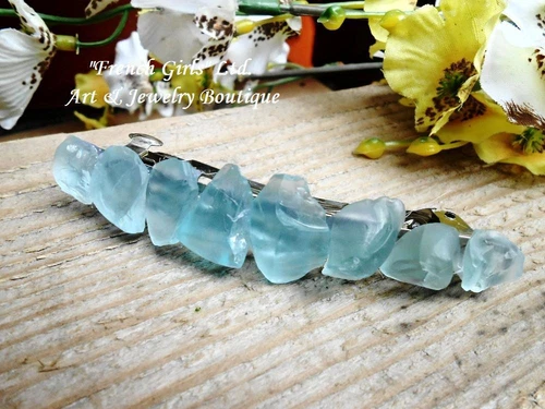 Sea Glass Barrette Aqua Blue Hair Pin Clip Barettes Hair Barretts Accessories 