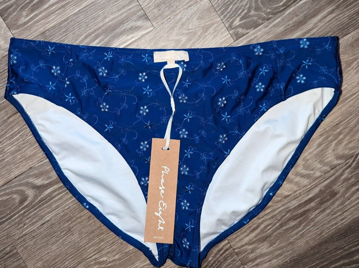 LADIES PHASE EIGHT SWIM BOTTOMS SIZE 18 ELASTIC WAIST BIKINI NEW BLUE