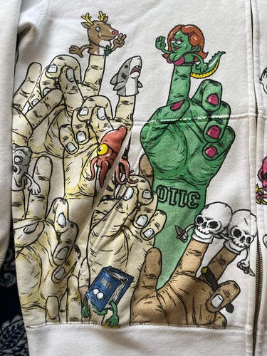 RARE Volcom x Todd Bratrud Fingers Graphic Hoodie Men's Size LARGE (A424813) - Picture 3 of 15