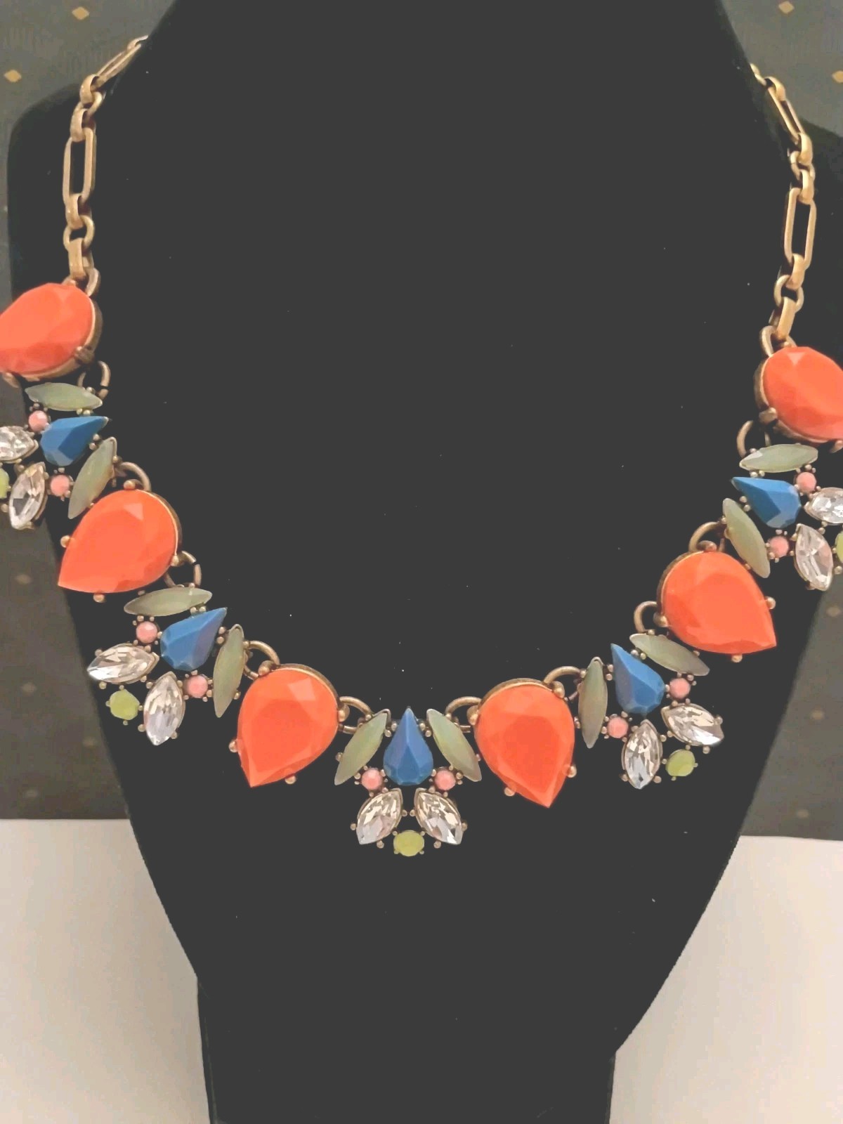 J Crew Multicolored Rhinestone Statement Necklace
