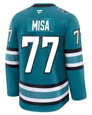 San Jose Sharks Fanatics Teal Home Premium NHL Hockey Jersey - Michael Misa