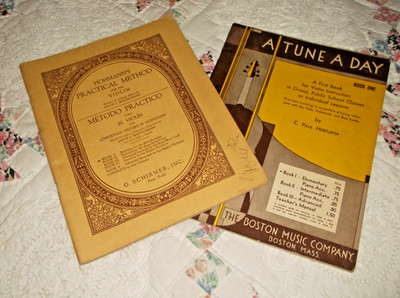 VINTAGE 2 BOOKS Practical Method For The Violin, AND  A Tune A Day