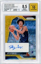 2024 Panini Prizm Jaylen Wells #17 BGS 8.5/10 Auto FOTL Gold Shimmer Rookie /10