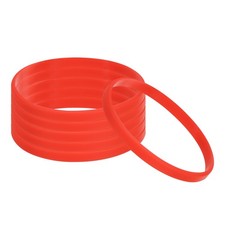 6Pcs Silicone Bracelets Rubber Wristbands Blank Stretch Sports Bands Red