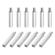 12 Pcs M4x25mm+6mm Hex Spacer Screws Nickel Plated Motherboard Standoffs