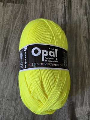Opal Sock Yarn Uni Solid superwash wool, polyamide 100g/465yd, #Neon Yellow