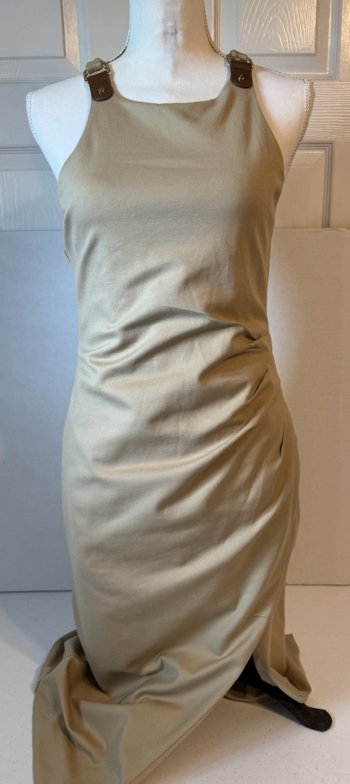 Ralph Lauren Black Label Women’s Dress Sz 2 Ruching Lined Side Slit