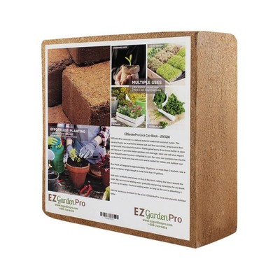 Organic Coco Coir Block for Gardens  11 lbs, Retains Water, Great Aeration