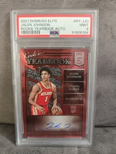 2021-22 Donruss Elite Rookie Yearbook Autographs Jalen Johnson RY-JJO Psa 9