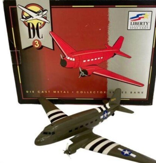Liberty Classic 45000 DC3 Airplane Collector Series Bank EX/Box