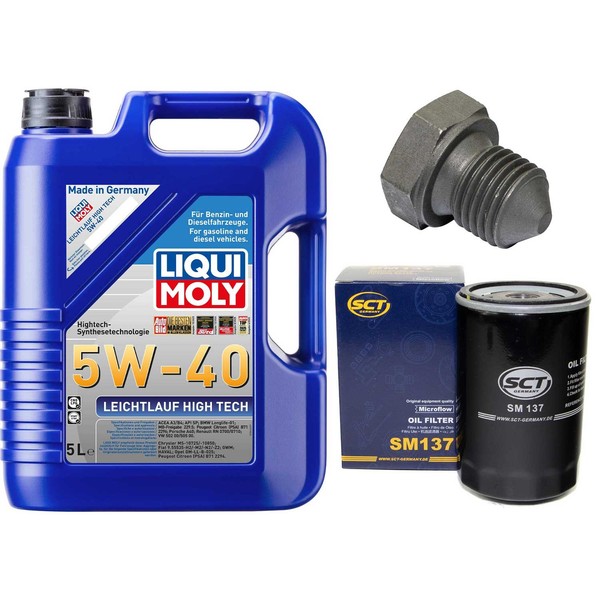 MotoröL Filter Set 5W-40 5 Liter + ÖLablassschraube FüR Seat Cordoba 1.9 Tdi-image