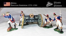 American Revolution -British Artillery 6 pound cannon and 4 figures