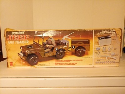 Vintage 1976 Combat Jeep and Trailer by Empire with Box - Fits GI