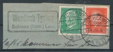 867654) DR Briefstück mit Landpoststpl. Wendisch Tychow Schlawe Pommern Land 