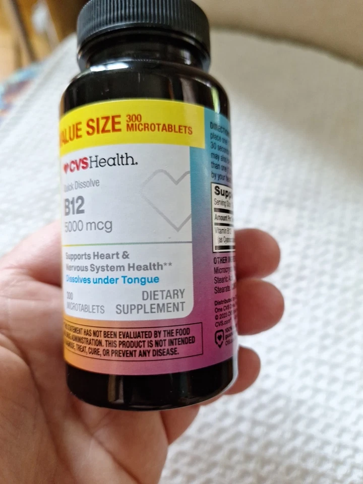 CVS健康快速溶解维生素B12 5000微克300片有效期至 5/26 新 F 船! — 第 3/4 张图片