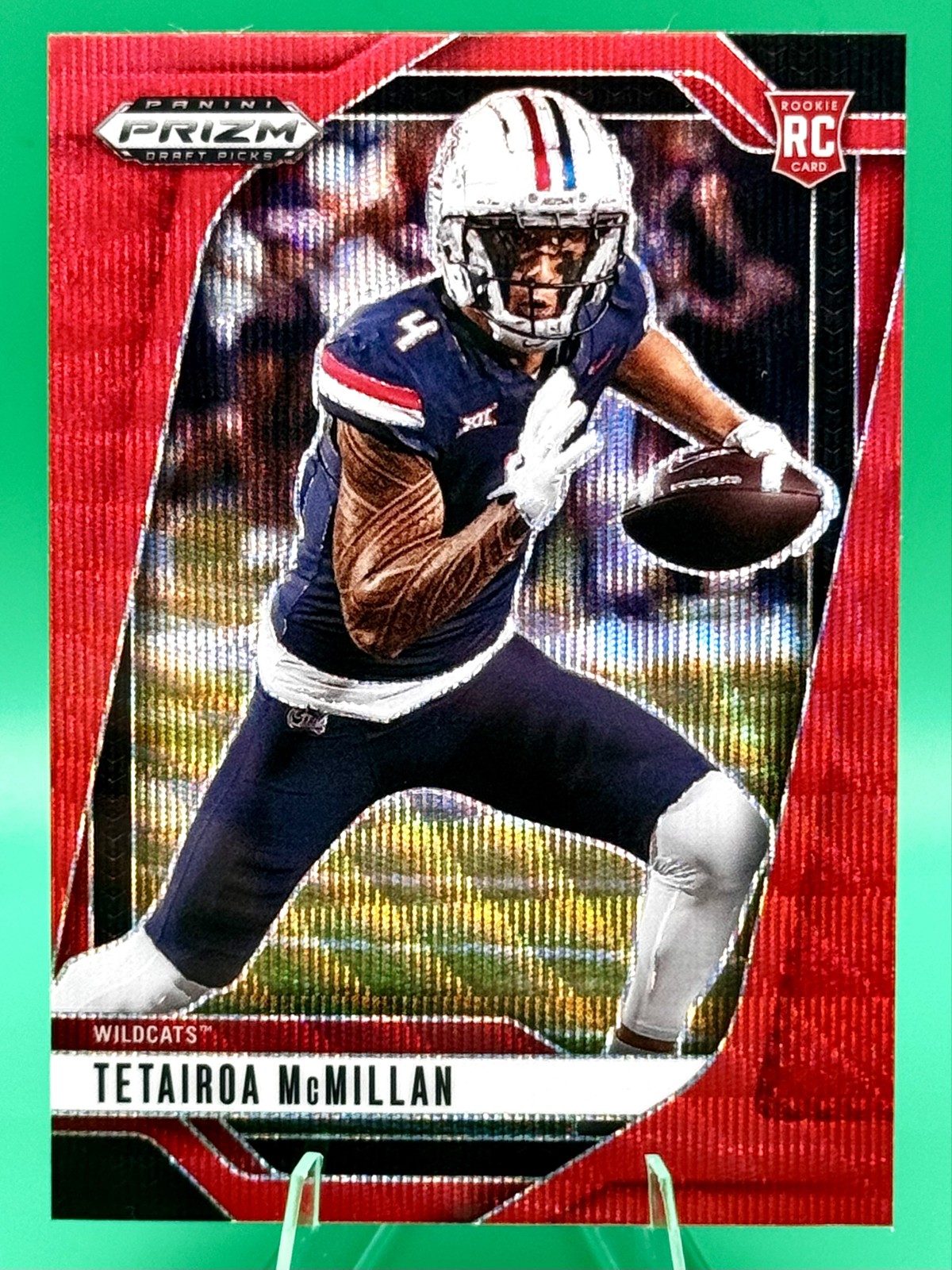2025 Panini Prizm Draft Picks - Tetairoa McMillan #8 Ruby Wave Prizm (RC)