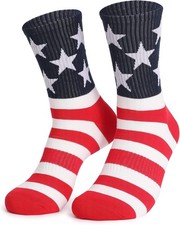 American Flag Socks for Men or Women 4th July Middle Socks Star and Stripe Fourt