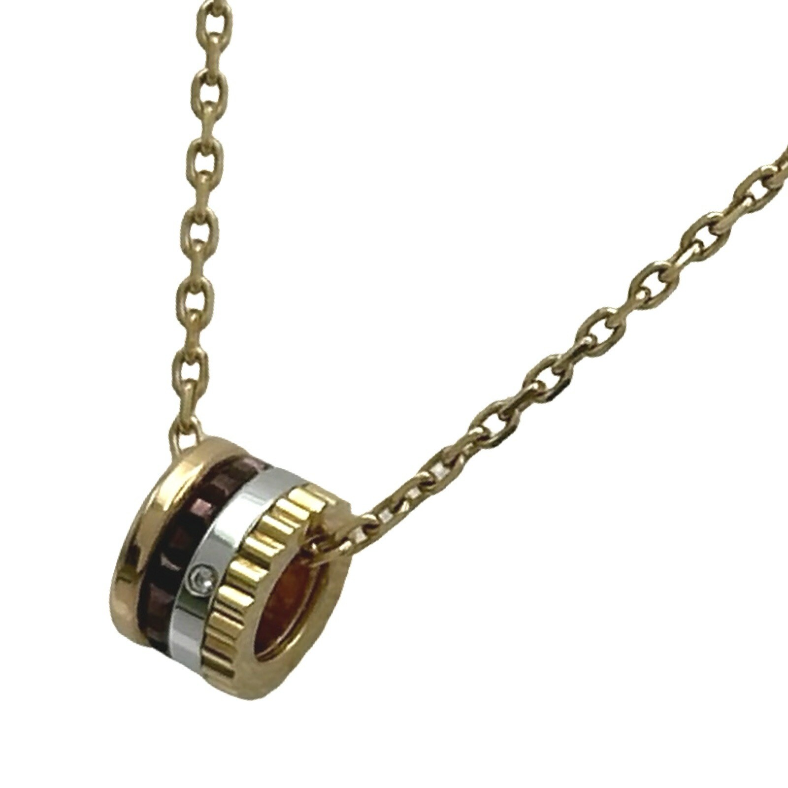 Boucheron Quatre Classic Necklace Small Gold 750 Diamond Jewelry 4.5g