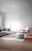 LED Pendelleuchte Weiß IP40 Metall Ø60 Cm 3000 K Dimmbar HäNgelampe KüChe