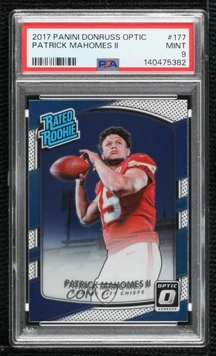 2017 Donruss Optic Rated Rookie Patrick Mahomes II #177 PSA 9 MINT Rookie RC