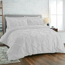 100% Cotton Pintuck Duvet Set Single Double King Super King Bedding Quilt Cover