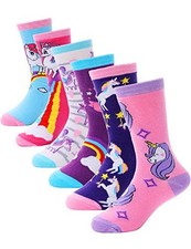 Girls Socks Cute Animal Pattern Cartoon Novelty Fashion Soft 3-5T Unicorn-a