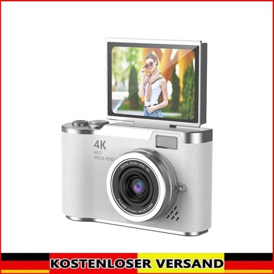 4K Digitalkamera 48MP Tragbare CCD -Kamera 8x Zoom Video Recorder Geschenk (weiß