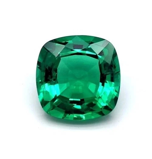 Emerald Cushion Cut Lab Grown Emerald 10x10 mm Loose Emerald For Jewelry Making  - Image 2 of 4