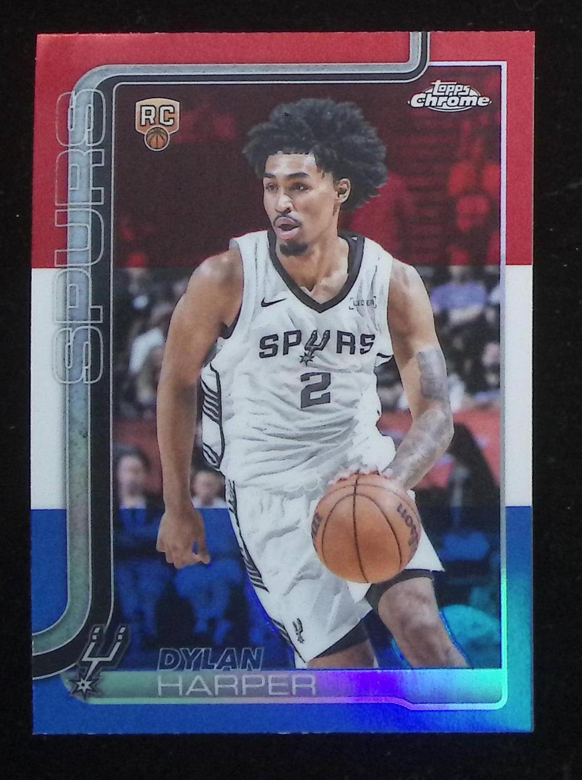 2025-26 Topps Chrome Dylan Harper #252 RC Rookie Red/White/Blue Refractor -T1