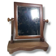 Antique Vintage Tilting Dresser Shaving Dressing Mirror Wood Frame