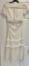 NWT True Decadence Fit And Flare  White Dress Size 10 Runs Small
