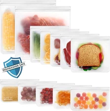 SPLF 12 Pack Dishwasher Safe 12 Pack-2 Gallon 5 Sandwich 5 Snack, White